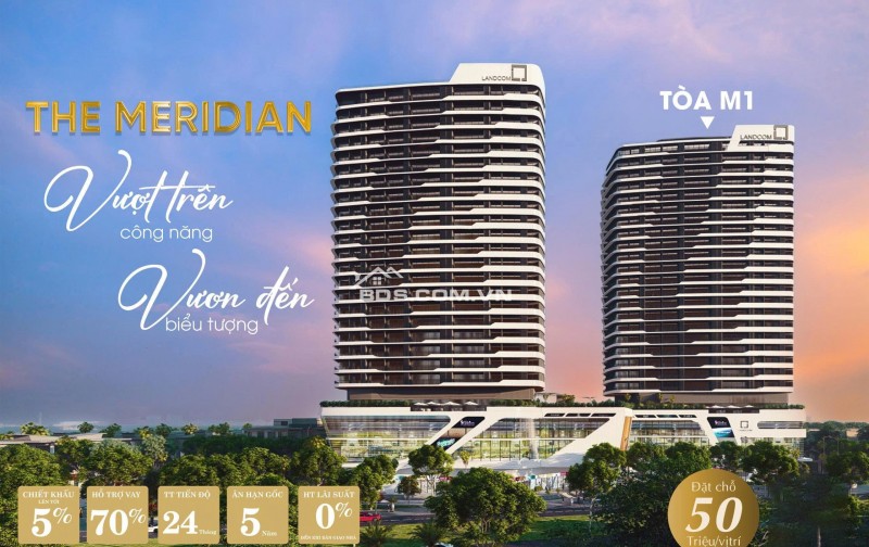 Bán CC tại The Meridian, Quy Mỹ, Hòa Cường Nam, Hải Châu, Đà Nẵng, 75 triệu/m2